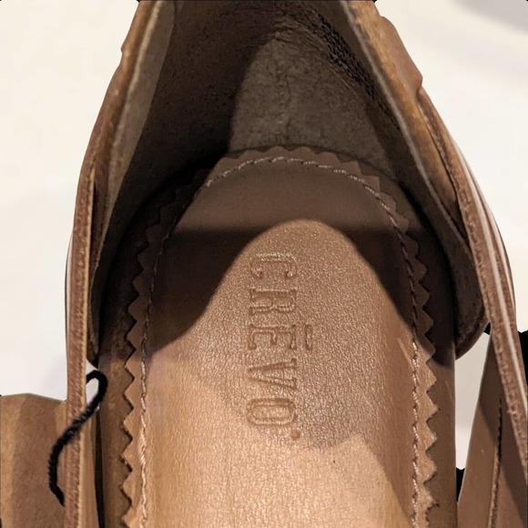 Crevo Sidney Sandals Women's 9 Huarache Flats Leather Chestnut Brown Narrow New - Picture 5 of 6